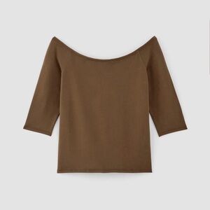 Everlane THE FORM OFF-SHOULDER TOP color Cocoa size medium